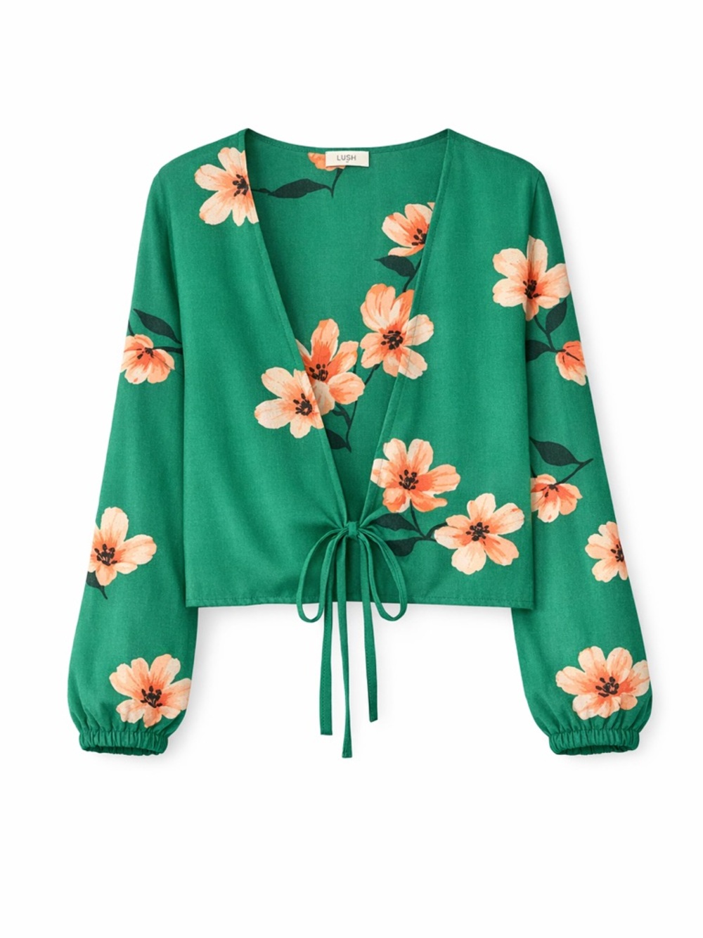 Wilfred Green Floral Tie-Front Blouse